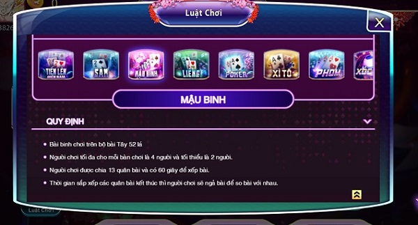 Luật chơi dễ hiểu của Game đánh bài Mậu binh tại X8 hiện nay